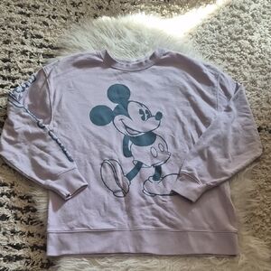 Disney Mickey Mouse Purple Graphic Sweatshirt